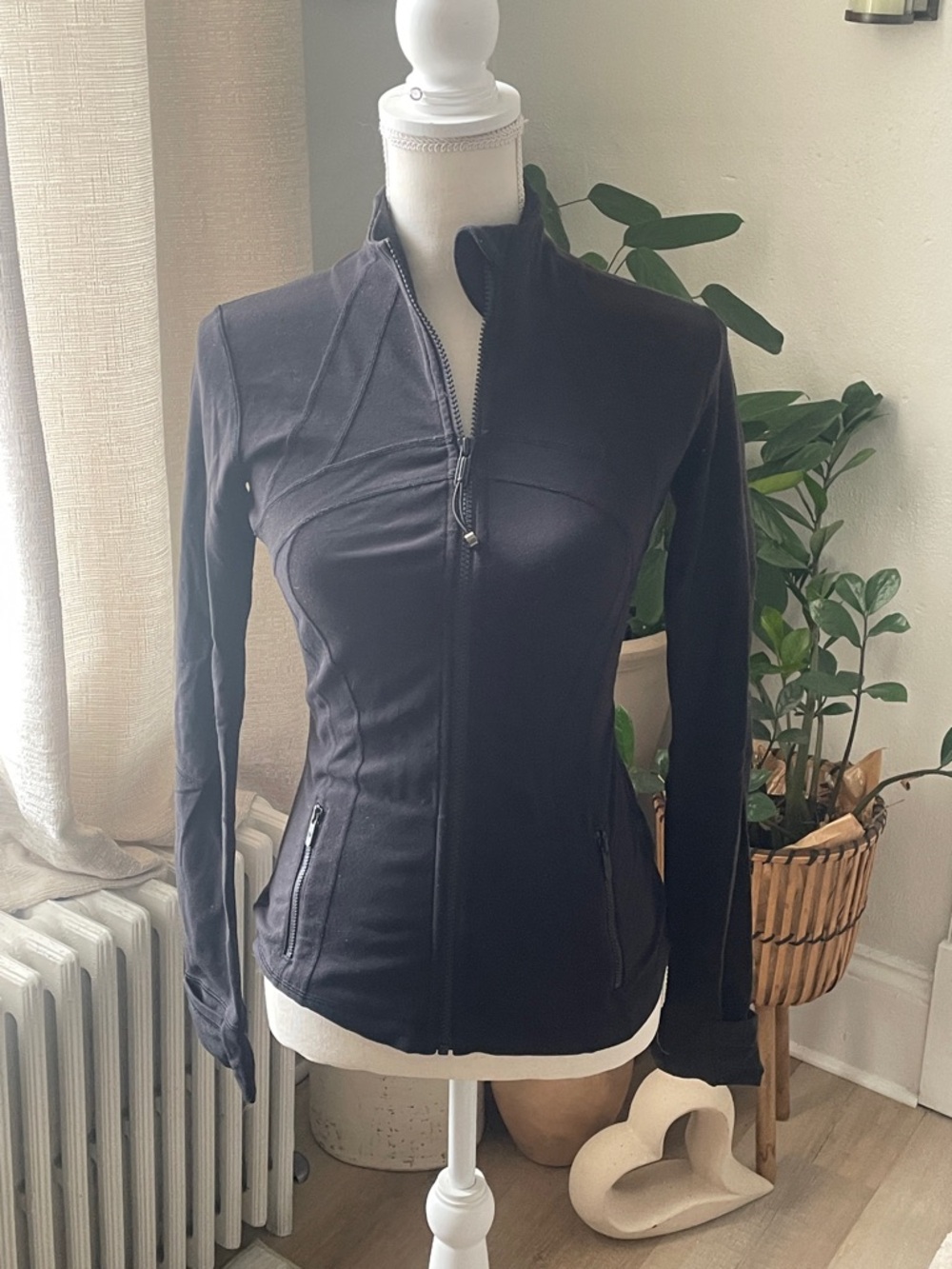 lululemon athletica Black Fitted Zip-Up Bomber Jacket